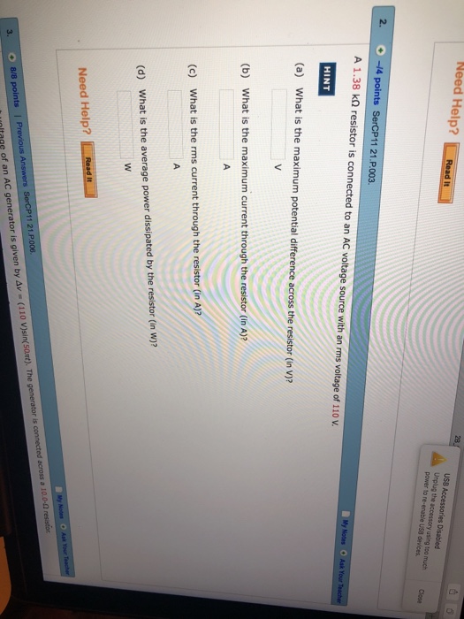 Solved Need Help? USB Accessories Disabled Urplug the power
