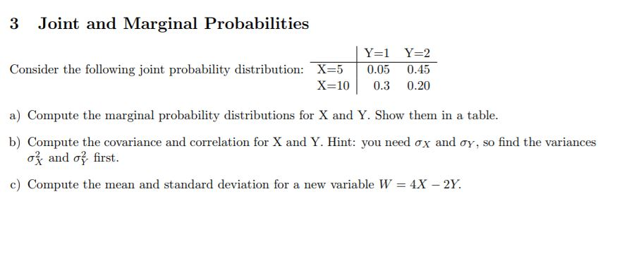 Solved 3 Joint and Marginal Probabilities Y-1 Y-2 Consider | Chegg.com