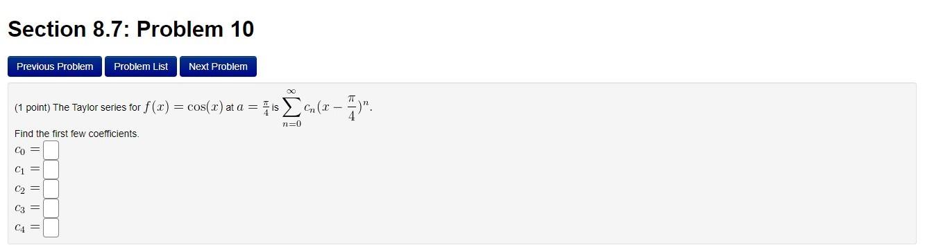 Solved Section 8.7: Problem 10 Previous Problem Problem List | Chegg.com