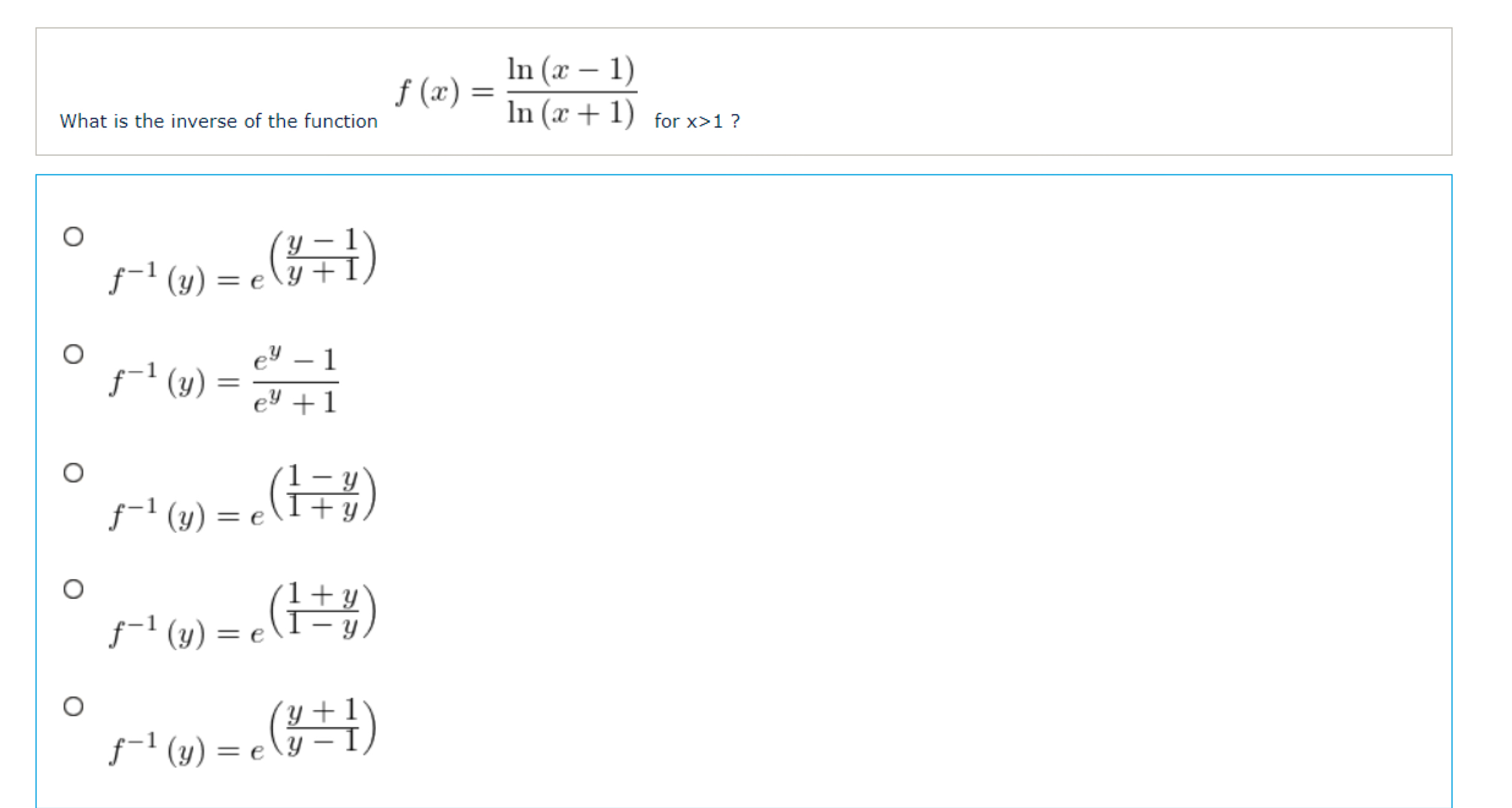 Solved What is the inverse of the function