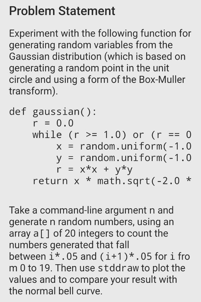 Solved Problem Statement Experiment with the following | Chegg.com