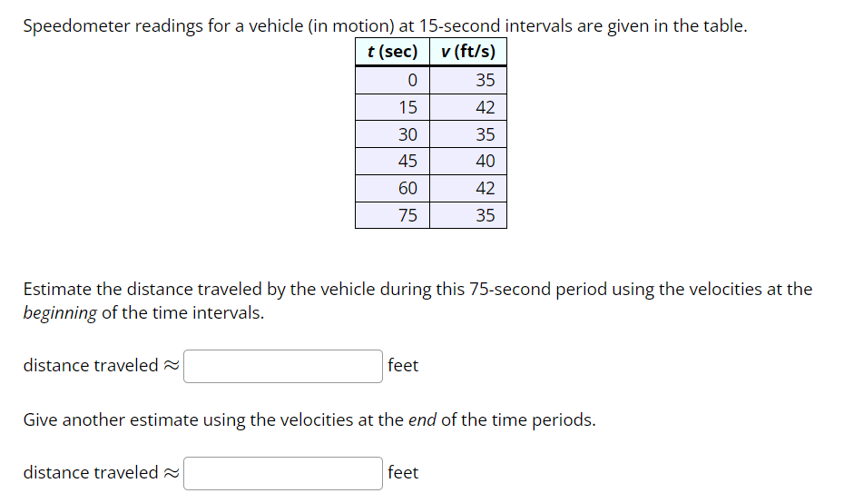 Solved Estimate The Distance Traveled By The Vehicle During | Chegg.com