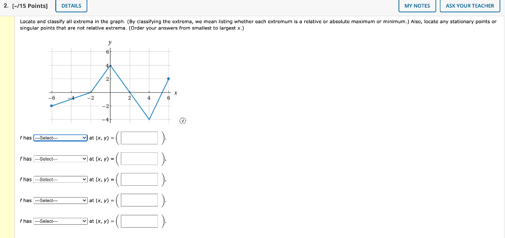 Solved 2. (-/15 Points] DETAILS MY NOTES ASK YOUR TEACHER | Chegg.com