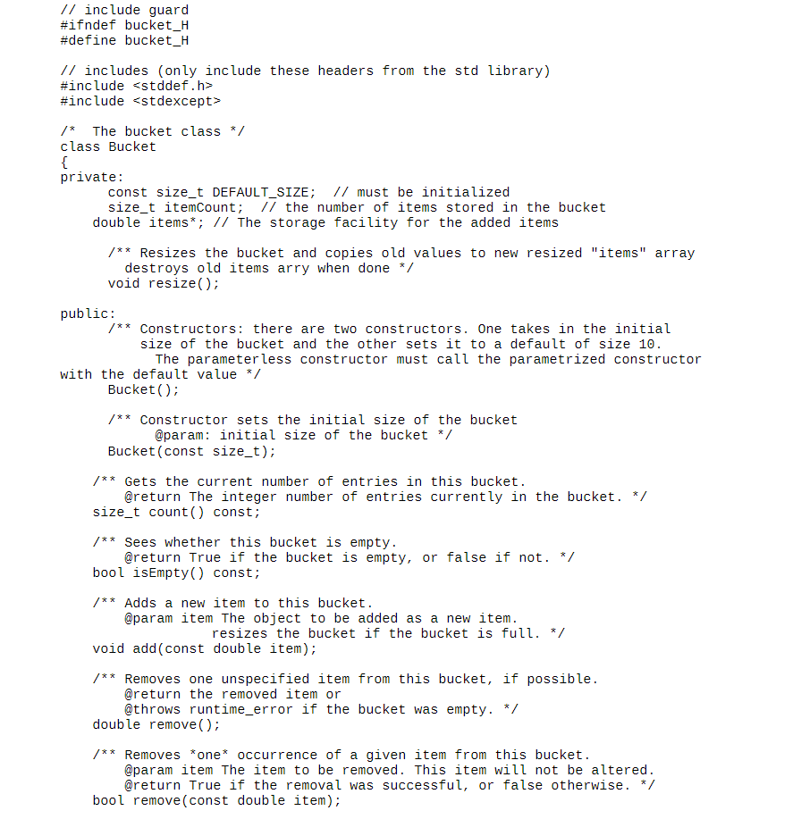 Solved Problem 3 Programming The Bucket data structure
