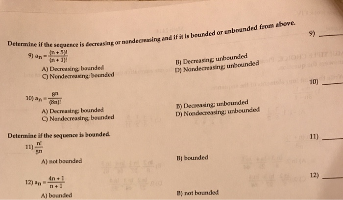 Solved e sequence is decreasing or nondecreasing and if it | Chegg.com