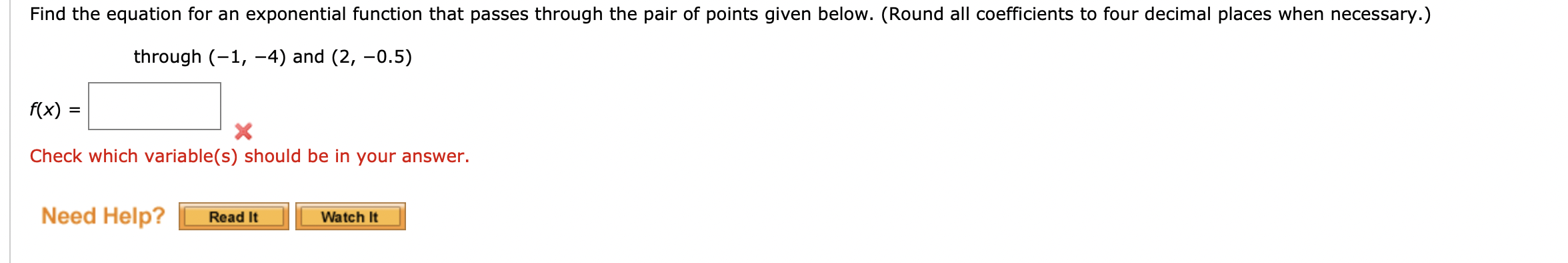 Solved Find the equation for an exponential function that | Chegg.com