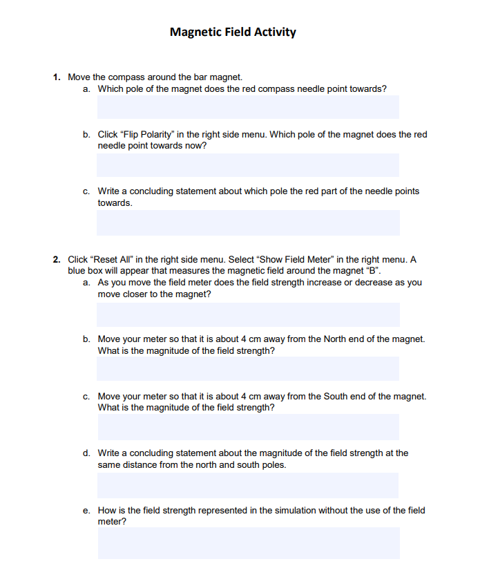 Solved Field Activity 1. Move the compass around