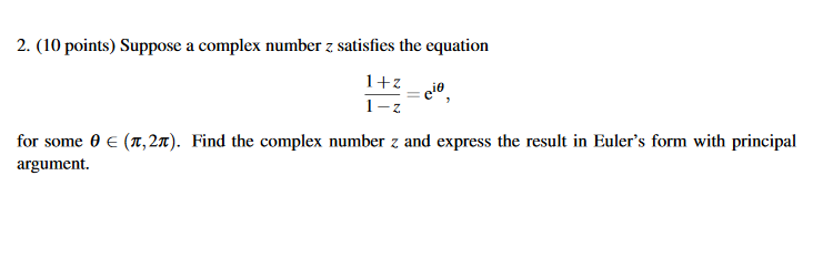 complex number z satisfies equation