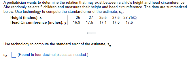 Solved A pediatrician wants to determine the relation that | Chegg.com