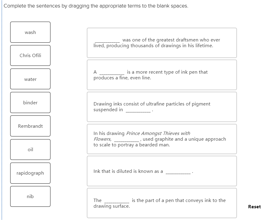 Solved Complete the sentences by dragging the appropriate
