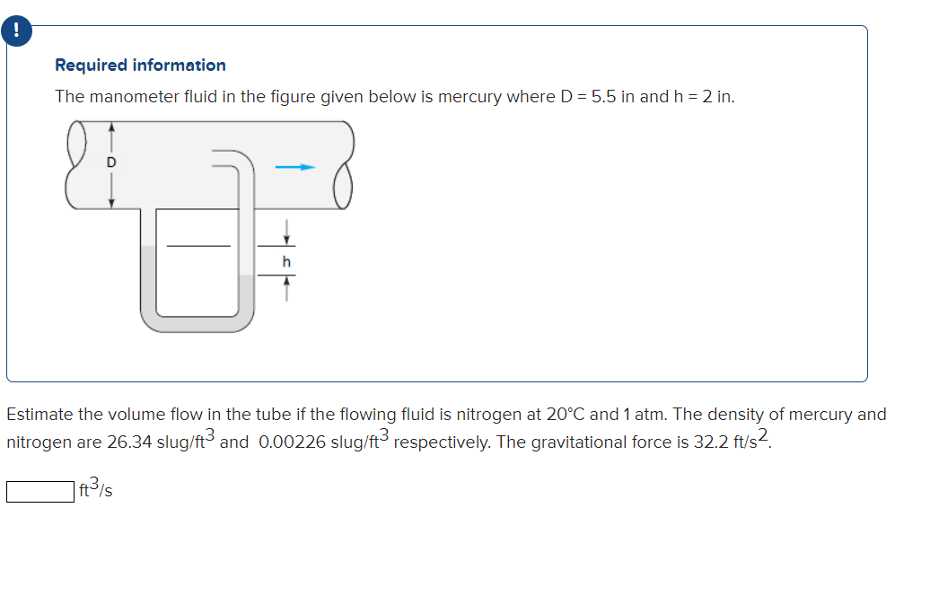 Solved Required information The manometer fluid in the