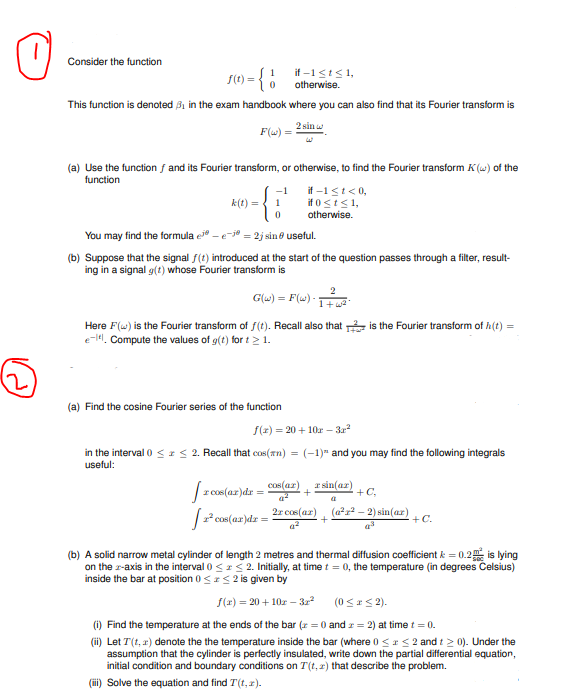 Solved f(0) ={ Consider the function it-1 Stsi, otherwise. | Chegg.com