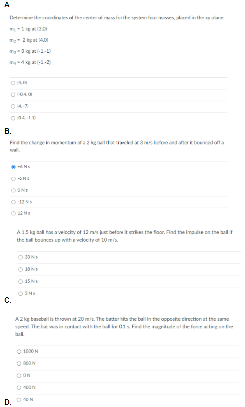 Solved A Determine the coordinates of the center of mass for | Chegg.com