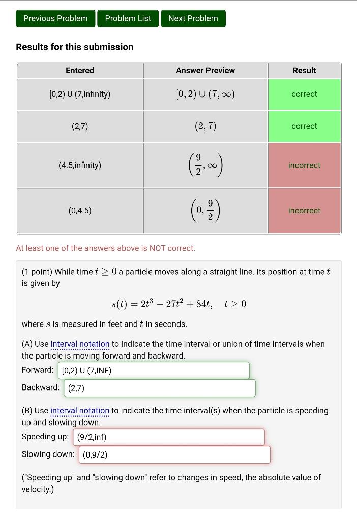 Solved Previous Problem Problem List Next Problem Results | Chegg.com