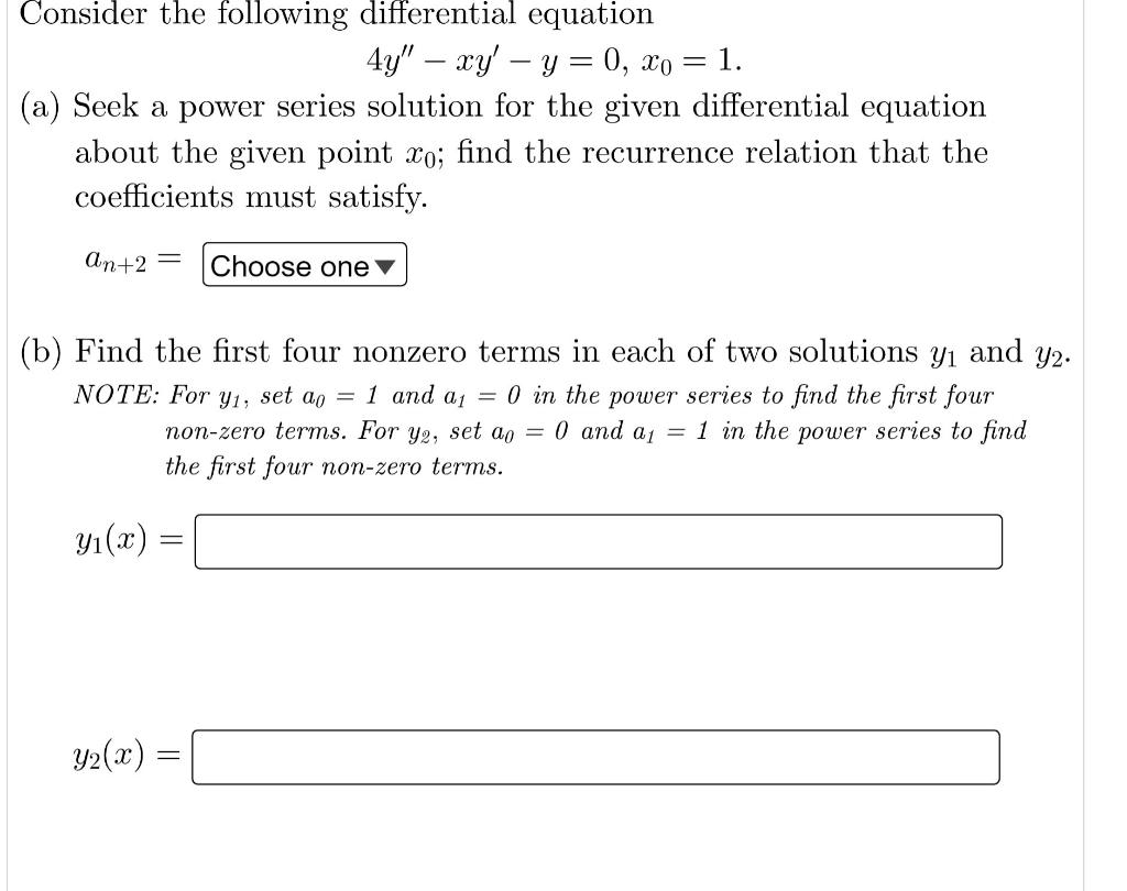 Solved Consider the following differential equation (1 – | Chegg.com