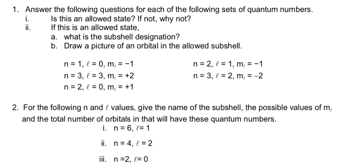Solved leti 1. Answer the following questions for each of | Chegg.com