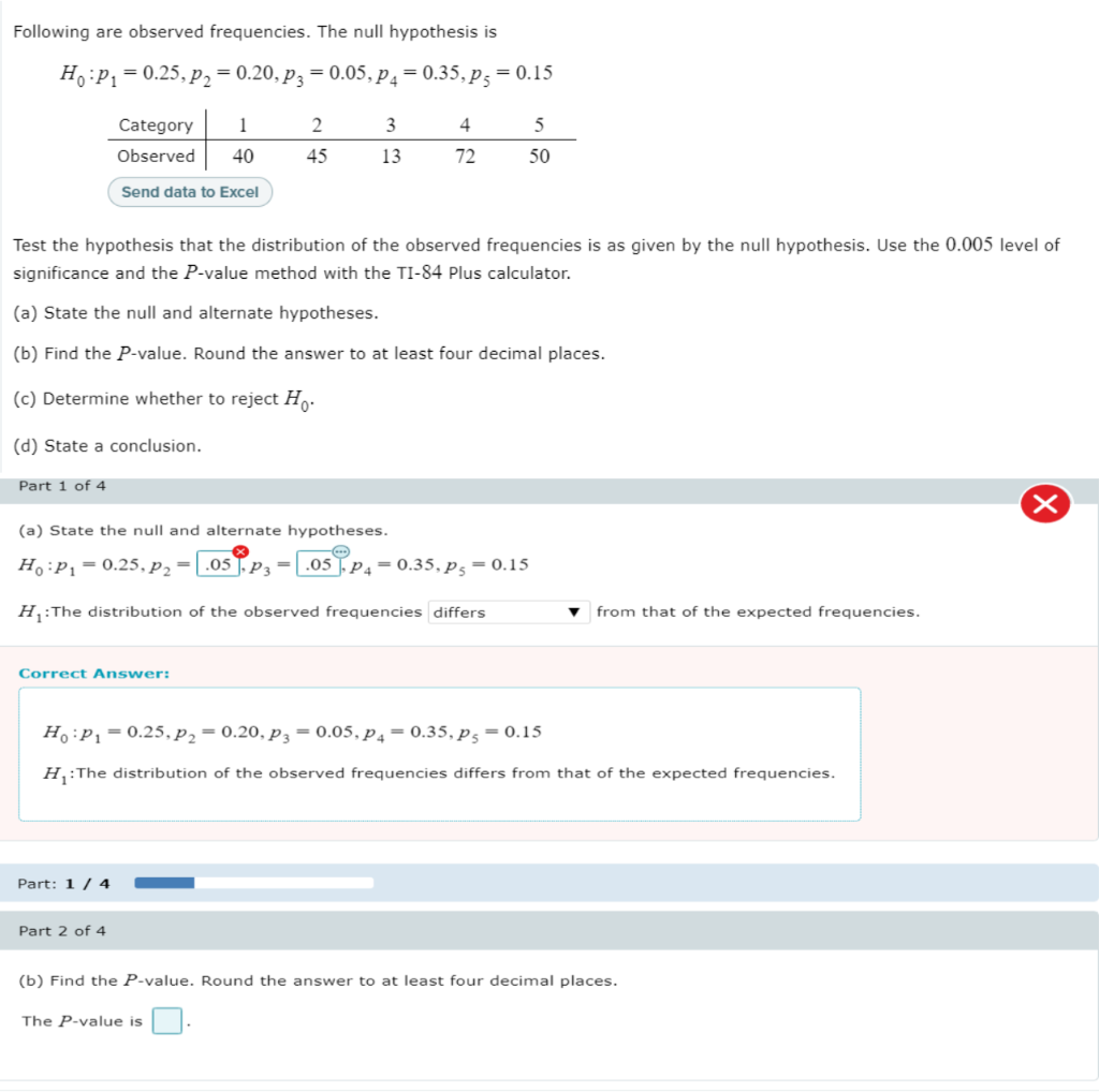 solved-following-are-observed-frequencies-the-null-chegg