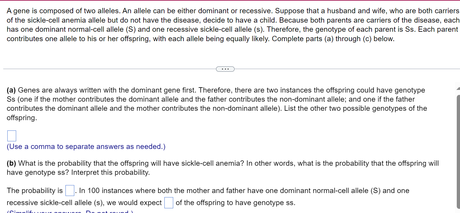 Solved A Gene Is Composed Of Two Alleles. An Allele Can Be | Chegg.com