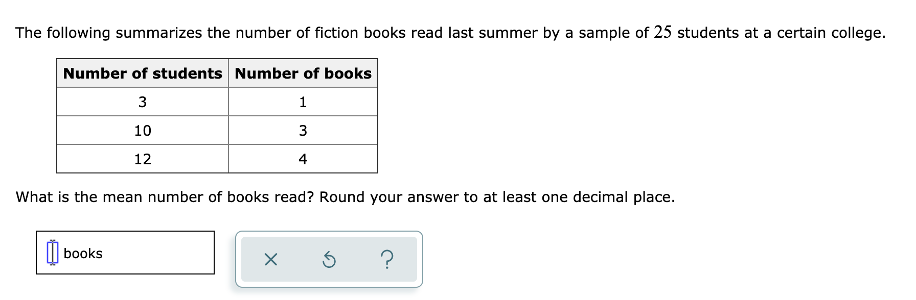 Solved The following summarizes the number of fiction books | Chegg.com