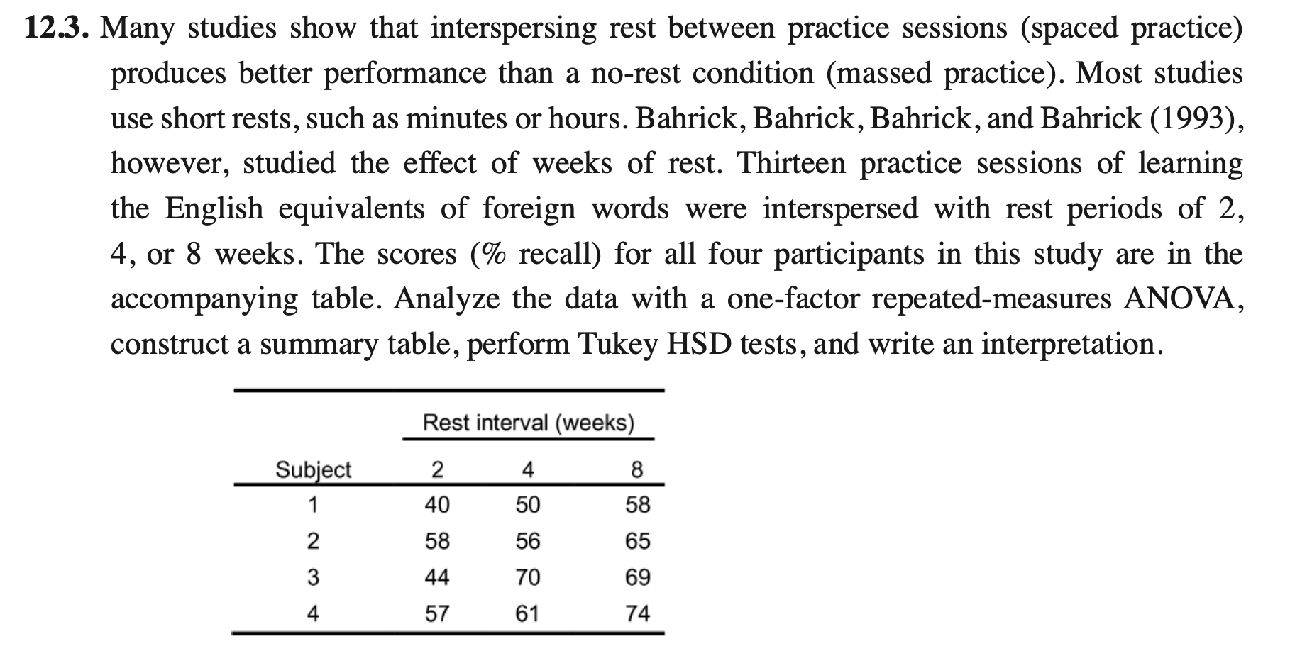 Solved 2.3. Many studies show that interspersing rest | Chegg.com