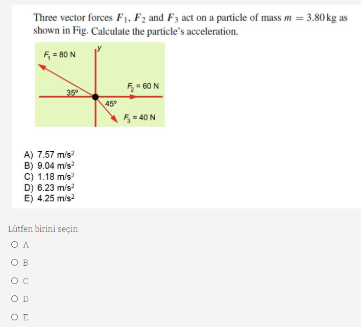 Solved Three vector forces F1, F2 and F3 act on a particle | Chegg.com