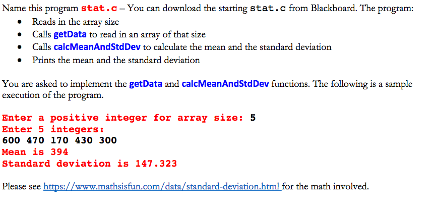 Solved Name this program stat.c-You can download the | Chegg.com