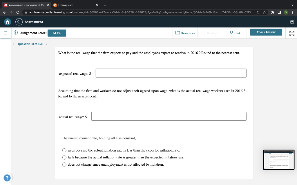 [Solved]: = Assessment - Principles of Max X C|Chegg.com