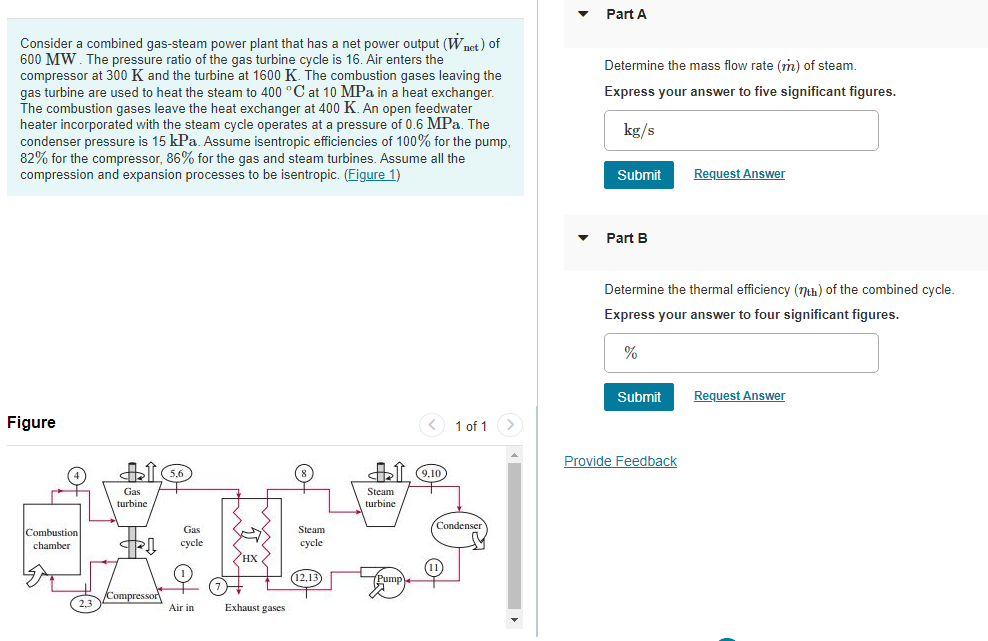 Solved Consider A Combined Gas-steam Power Plant That Has A | Chegg.com