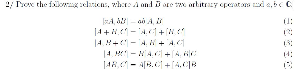 Solved 2/ Prove the following relations, where A and B are | Chegg.com