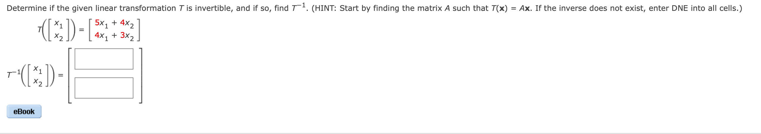Solved Determine if the given linear transformation T is | Chegg.com
