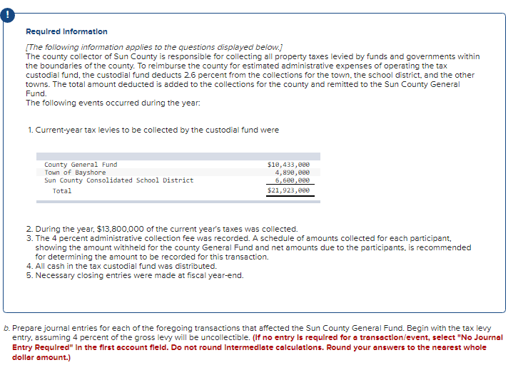 Solved O Required Information [The following information