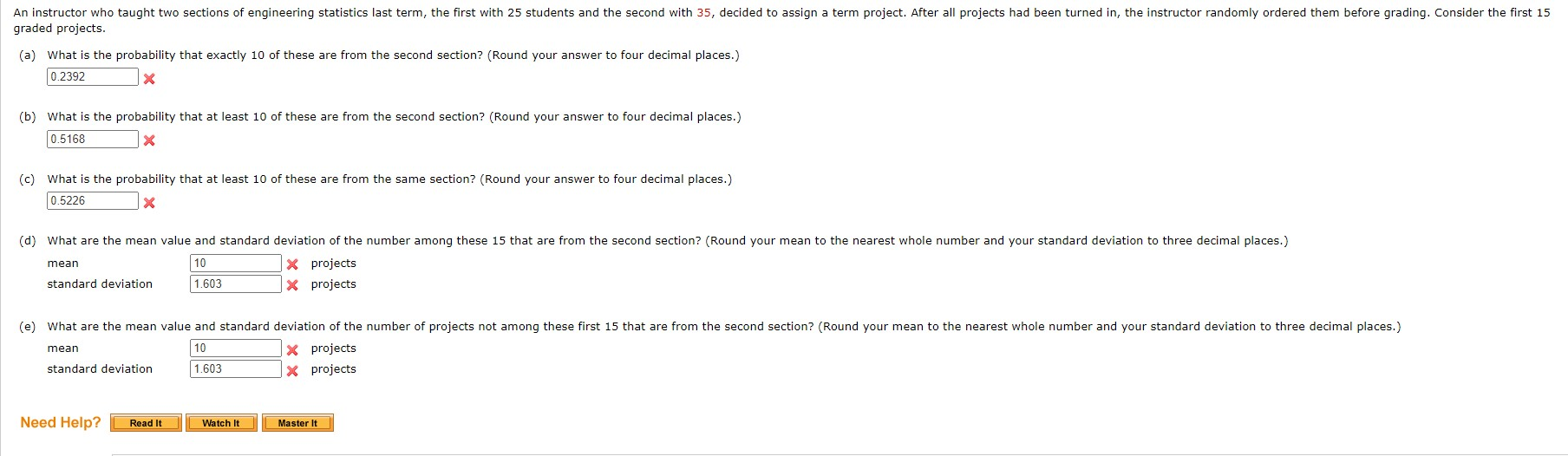 Solved An instructor who taught two sections of engineering | Chegg.com