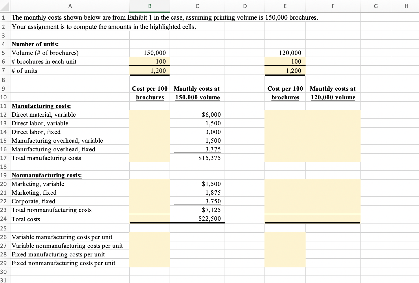 Can you show the excel formulas that go with the | Chegg.com