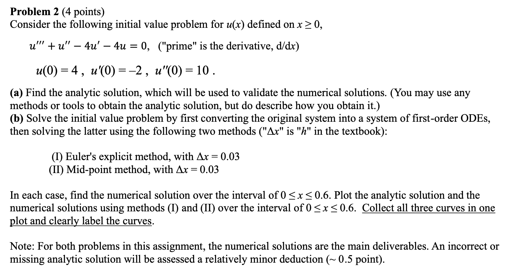 Problem 2 (4 points) Consider the following initial | Chegg.com