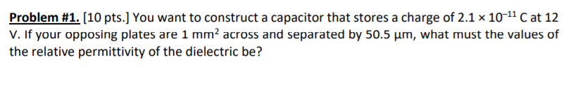 Solved Problem #1. (10 pts.] You want to construct a | Chegg.com