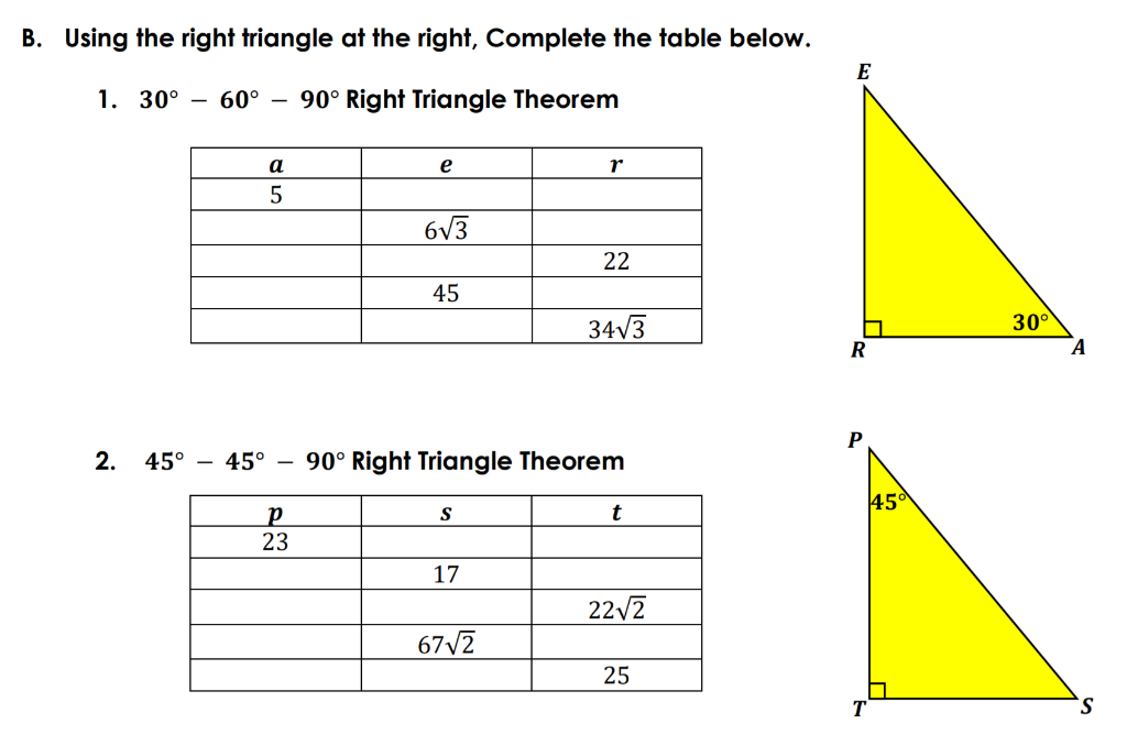 Solved B Using The Right Triangle At The Right Complete Chegg Com