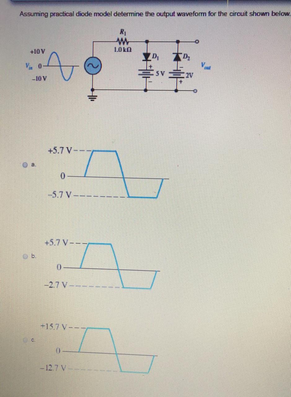 Solved Assuming practical diode model determine the output | Chegg.com
