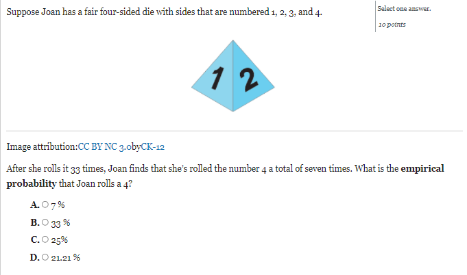 Solved Select one answer. 10 points Suppose that P(A) = | Chegg.com