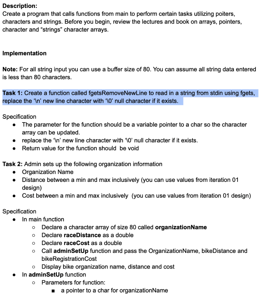 Solved Description: Create a program that calls functions | Chegg.com