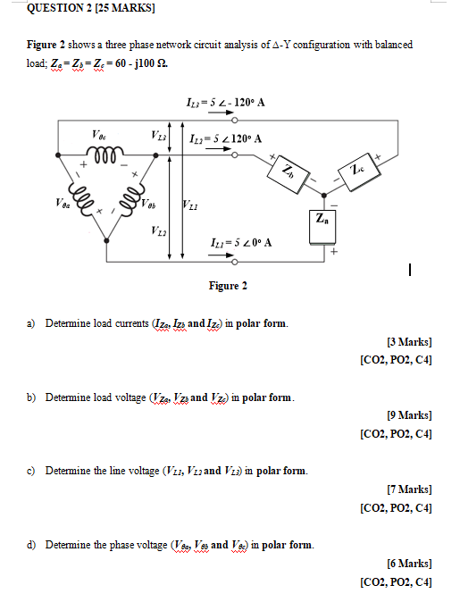 Solved QUESTION 2 [25 MARKS] Figure 2 shows a three phase | Chegg.com