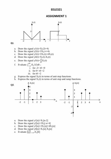 Solved EELE321 ASSIGNMENT 1 # Draw the signal (-X21+4) b. | Chegg.com