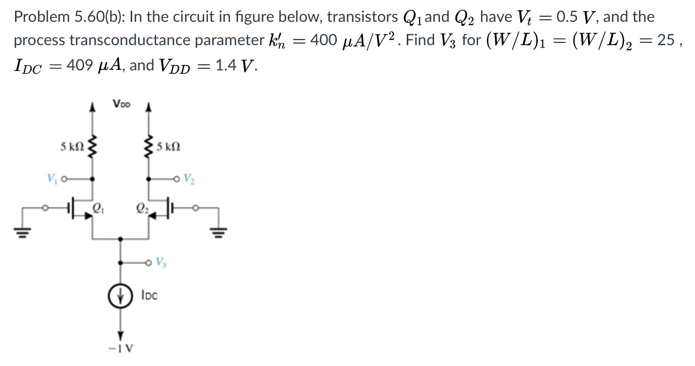 Solved Problem 5.60(b): In The Circuit In Figure Below, | Chegg.com