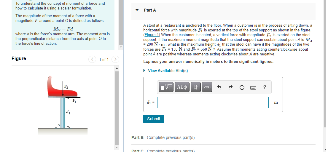 Solved Part A To understand the concept of moment of a force | Chegg.com