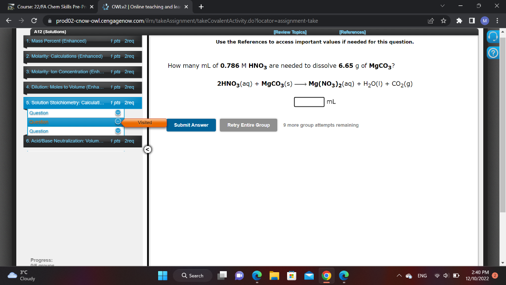 Solved Use the References to access important values if | Chegg.com