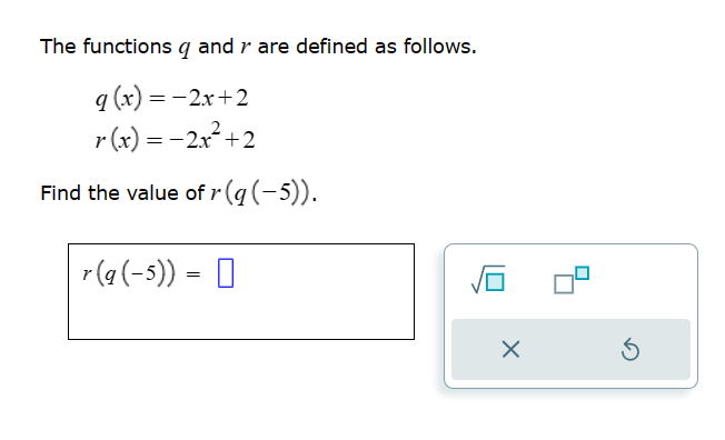 Solved The functions q and r are defined as follows. | Chegg.com
