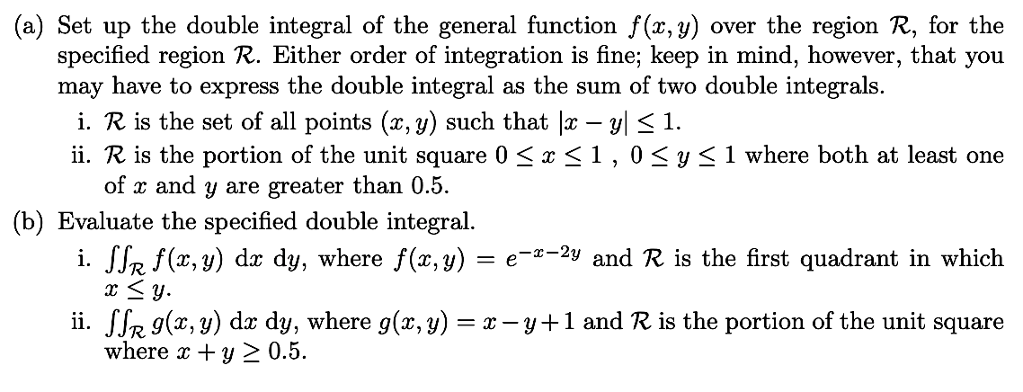 Solved (a) Set up the double integral of the general | Chegg.com