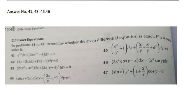 Solved In problems 41 to 47, determine whether the given | Chegg.com