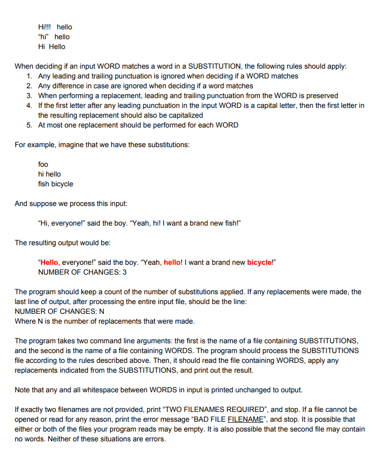 Solved For this assignment, we want to process WORDS in | Chegg.com