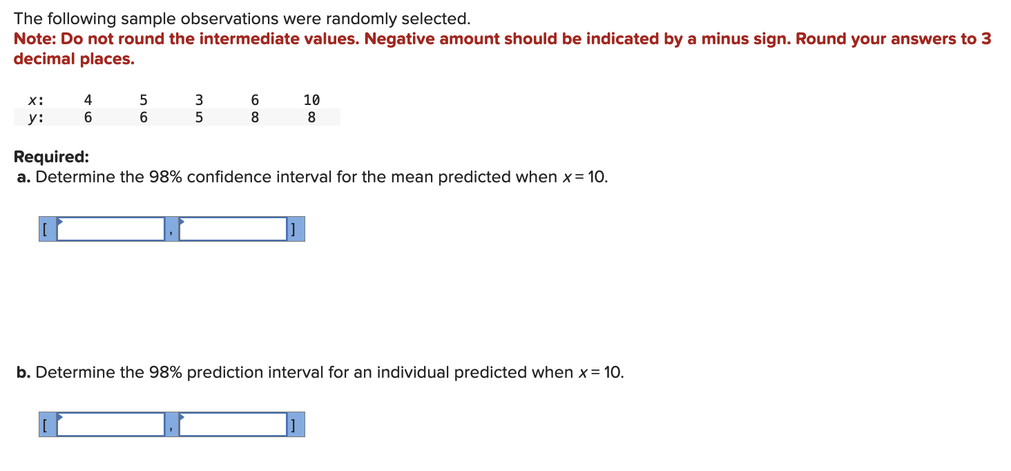 Solved The following sample observations were randomly | Chegg.com