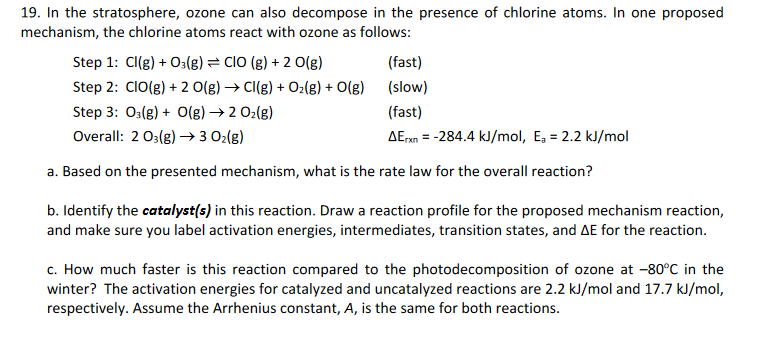 Solved Please Explain Answer Is A Rate K Cl O3 B Chegg Com